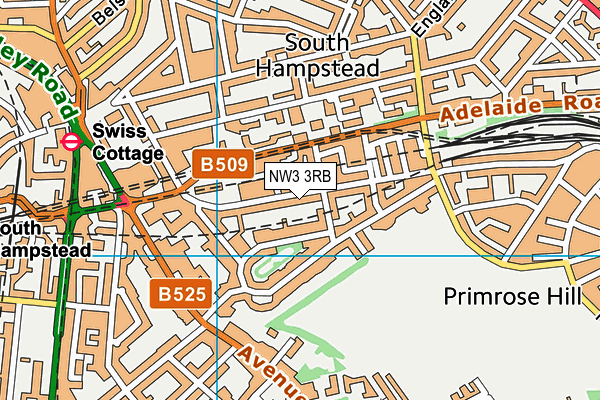 NW3 3RB map - OS VectorMap District (Ordnance Survey)