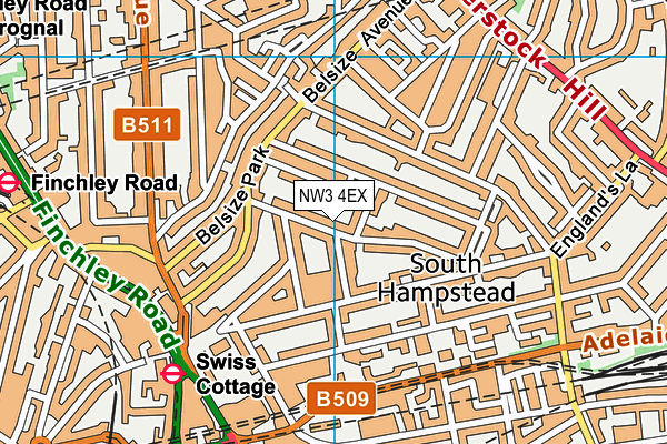 NW3 4EX map - OS VectorMap District (Ordnance Survey)