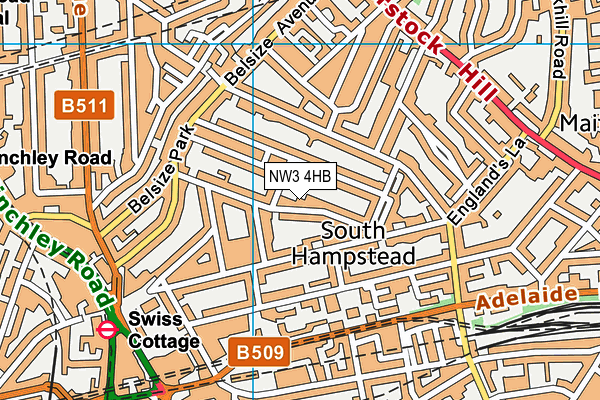 NW3 4HB map - OS VectorMap District (Ordnance Survey)