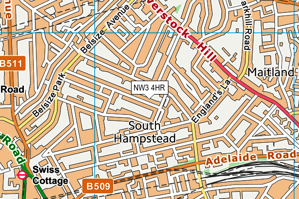 NW3 4HR map - OS VectorMap District (Ordnance Survey)