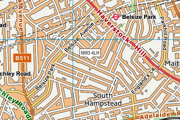 NW3 4LH map - OS VectorMap District (Ordnance Survey)