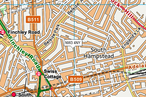 Hereward House School map (NW3 4NY) - OS VectorMap District (Ordnance Survey)