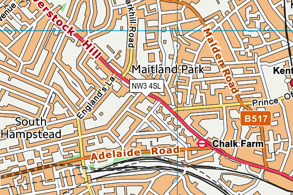 NW3 4SL map - OS VectorMap District (Ordnance Survey)