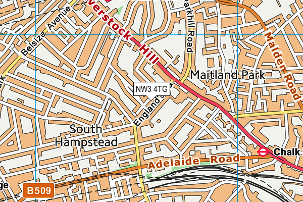 NW3 4TG map - OS VectorMap District (Ordnance Survey)