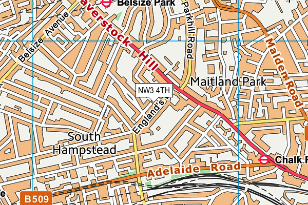 NW3 4TH map - OS VectorMap District (Ordnance Survey)
