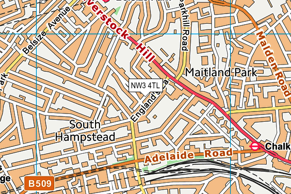 NW3 4TL map - OS VectorMap District (Ordnance Survey)