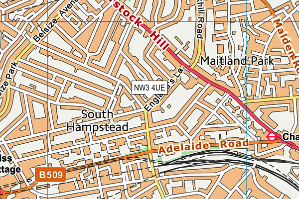 NW3 4UE map - OS VectorMap District (Ordnance Survey)