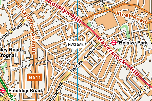 St Christopher's School map (NW3 5AE) - OS VectorMap District (Ordnance Survey)
