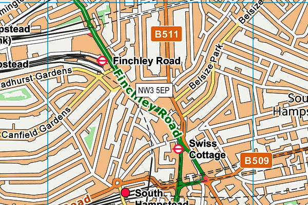 NW3 5EP map - OS VectorMap District (Ordnance Survey)