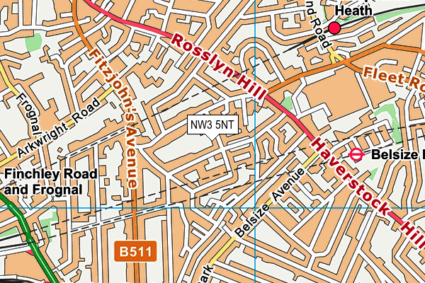 NW3 5NT map - OS VectorMap District (Ordnance Survey)