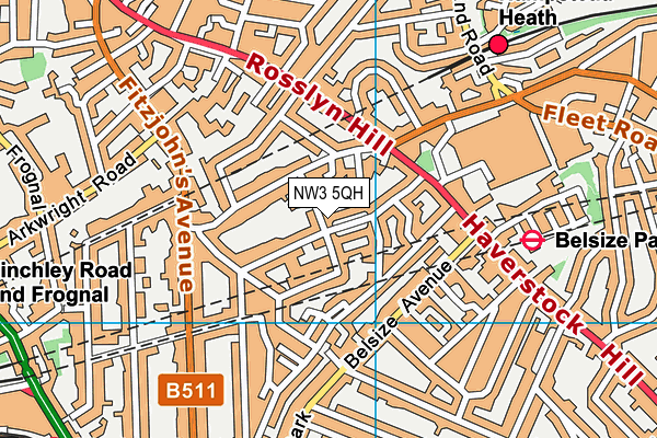 NW3 5QH map - OS VectorMap District (Ordnance Survey)