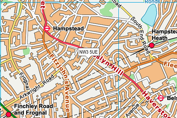 NW3 5UE map - OS VectorMap District (Ordnance Survey)