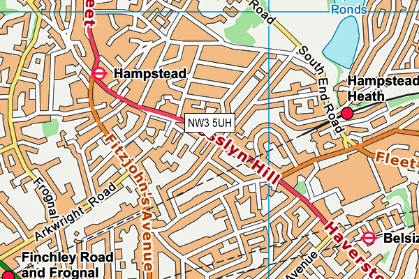 NW3 5UH map - OS VectorMap District (Ordnance Survey)