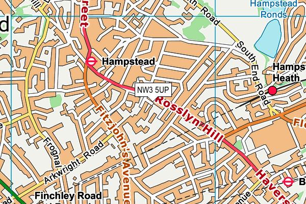 NW3 5UP map - OS VectorMap District (Ordnance Survey)