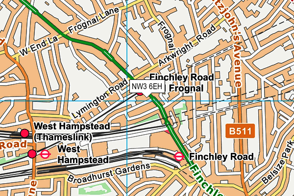 NW3 6EH map - OS VectorMap District (Ordnance Survey)