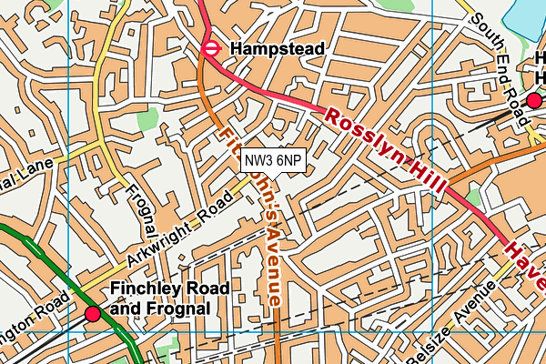 St Anthony's School for Boys map (NW3 6NP) - OS VectorMap District (Ordnance Survey)