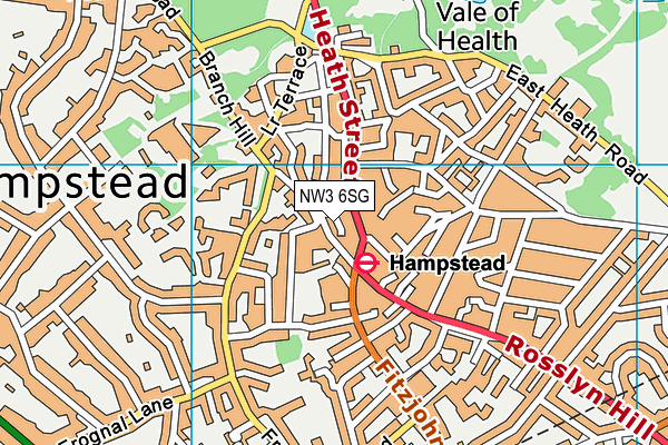 NW3 6SG map - OS VectorMap District (Ordnance Survey)