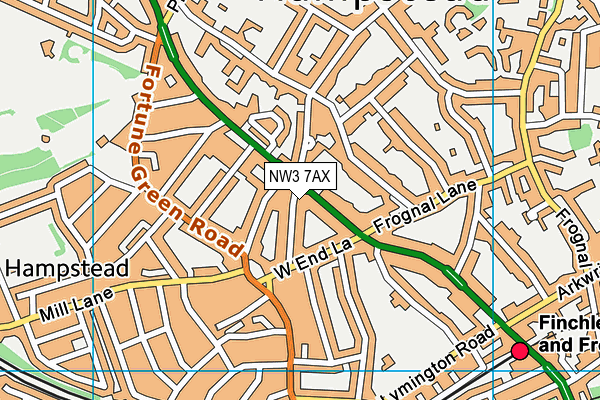 NW3 7AX map - OS VectorMap District (Ordnance Survey)