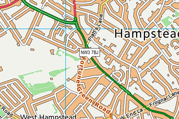 NW3 7BJ map - OS VectorMap District (Ordnance Survey)