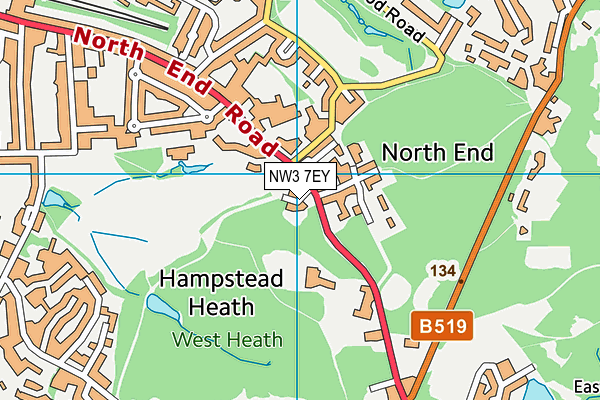 NW3 7EY map - OS VectorMap District (Ordnance Survey)