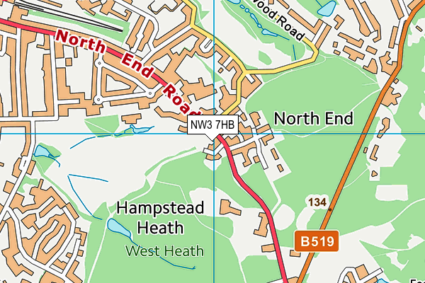 NW3 7HB map - OS VectorMap District (Ordnance Survey)