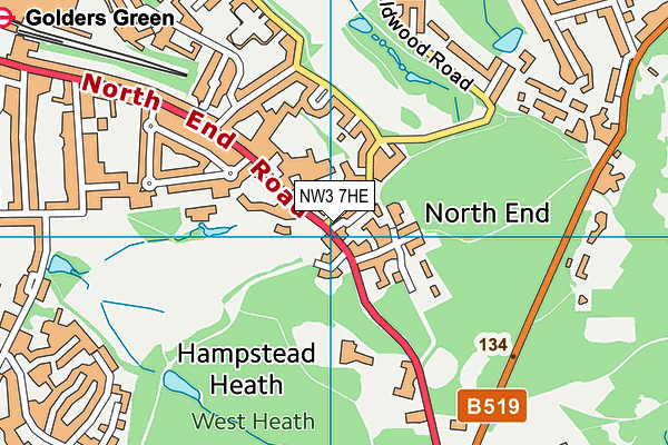 NW3 7HE map - OS VectorMap District (Ordnance Survey)