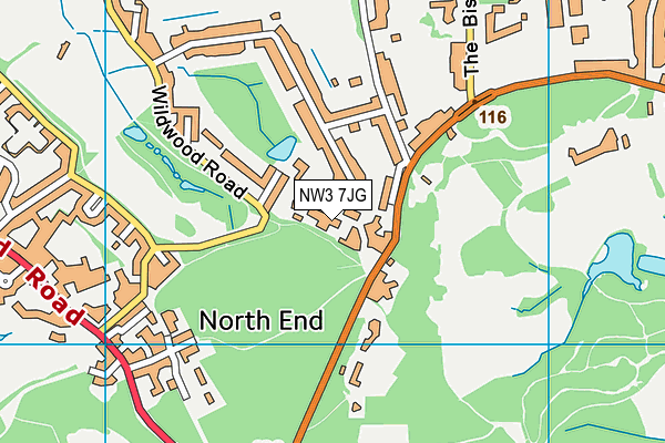NW3 7JG map - OS VectorMap District (Ordnance Survey)