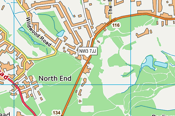 NW3 7JJ map - OS VectorMap District (Ordnance Survey)