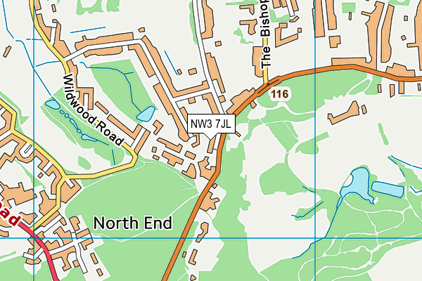 NW3 7JL map - OS VectorMap District (Ordnance Survey)