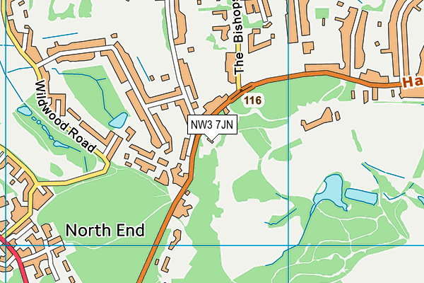 NW3 7JN map - OS VectorMap District (Ordnance Survey)