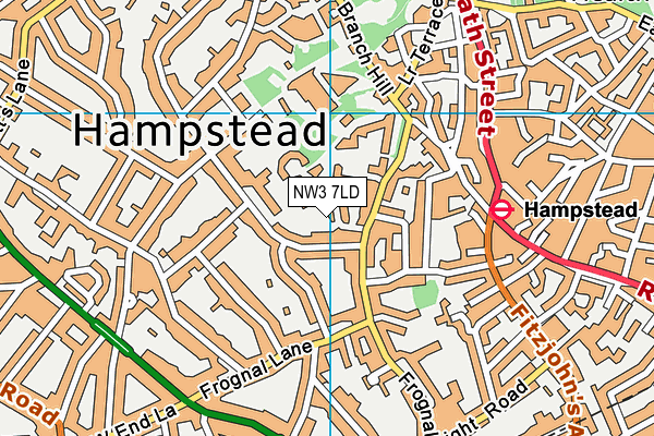 NW3 7LD map - OS VectorMap District (Ordnance Survey)