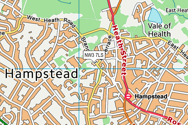 NW3 7LS map - OS VectorMap District (Ordnance Survey)