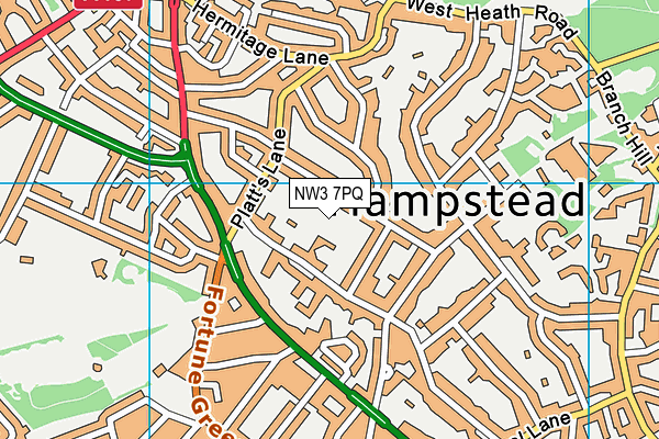 West Heath Lawn Tennis Club map (NW3 7PQ) - OS VectorMap District (Ordnance Survey)