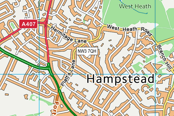 NW3 7QH map - OS VectorMap District (Ordnance Survey)
