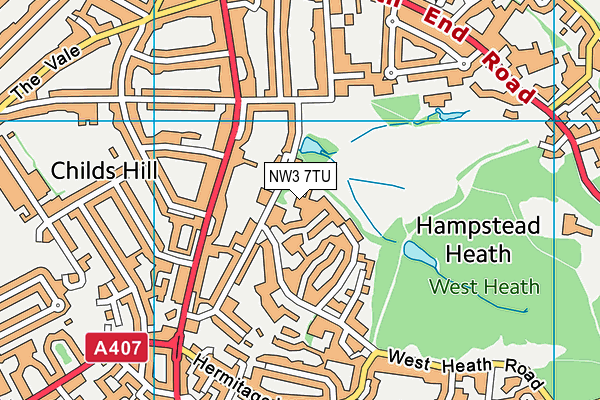 NW3 7TU map - OS VectorMap District (Ordnance Survey)