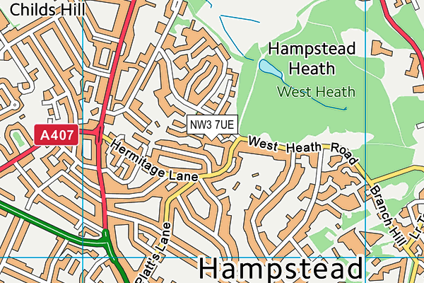NW3 7UE map - OS VectorMap District (Ordnance Survey)