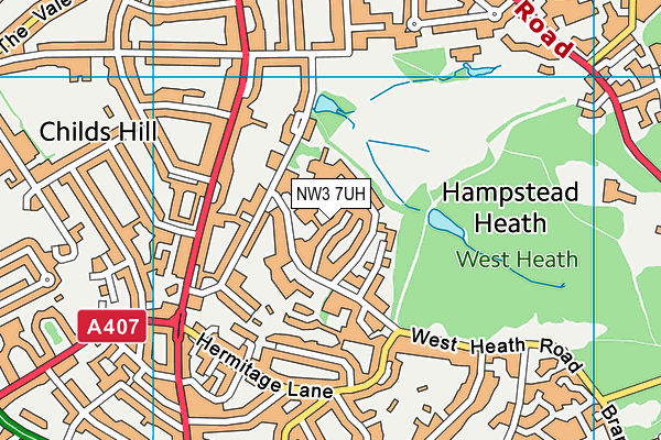 NW3 7UH map - OS VectorMap District (Ordnance Survey)