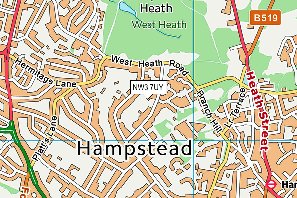 NW3 7UY map - OS VectorMap District (Ordnance Survey)