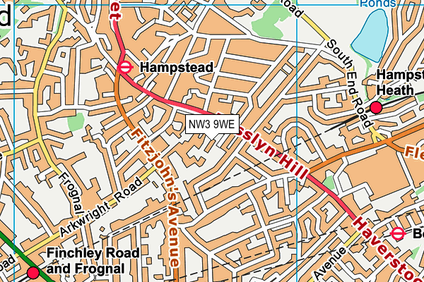 NW3 9WE map - OS VectorMap District (Ordnance Survey)