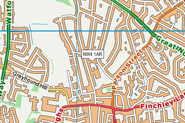 NW4 1AR map - OS VectorMap District (Ordnance Survey)