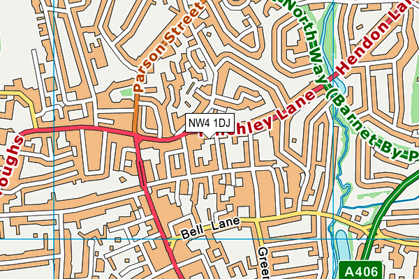 NW4 1DJ map - OS VectorMap District (Ordnance Survey)