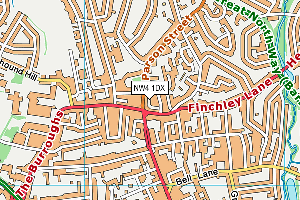NW4 1DX map - OS VectorMap District (Ordnance Survey)