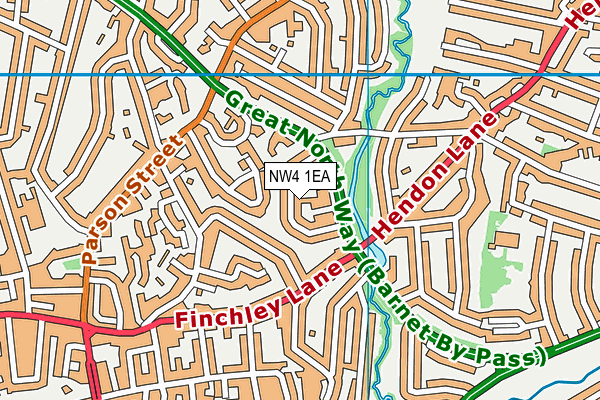 NW4 1EA map - OS VectorMap District (Ordnance Survey)