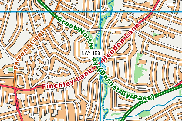 NW4 1EB map - OS VectorMap District (Ordnance Survey)