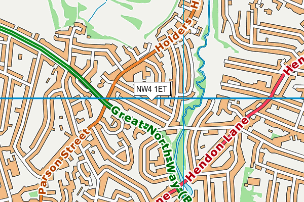 NW4 1ET map - OS VectorMap District (Ordnance Survey)