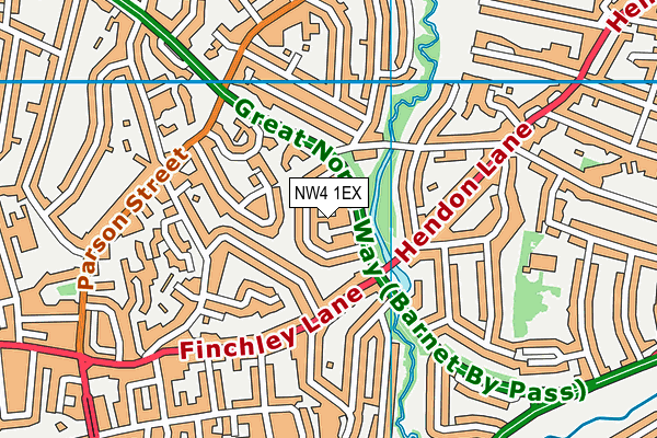 NW4 1EX map - OS VectorMap District (Ordnance Survey)