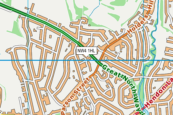 NW4 1HL map - OS VectorMap District (Ordnance Survey)