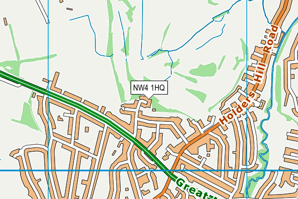 NW4 1HQ map - OS VectorMap District (Ordnance Survey)