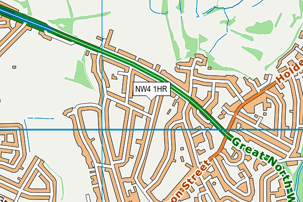 NW4 1HR map - OS VectorMap District (Ordnance Survey)