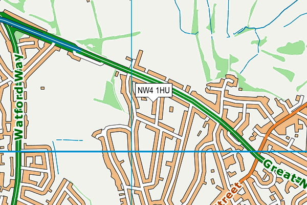 NW4 1HU map - OS VectorMap District (Ordnance Survey)